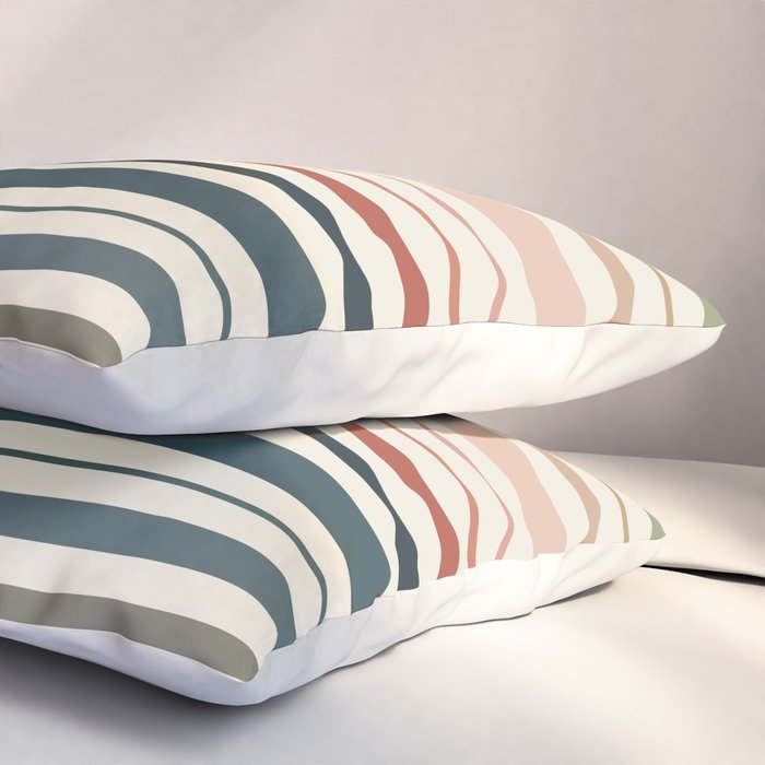 Green Boho Stripes Pillow Sham Gallery Image 3
