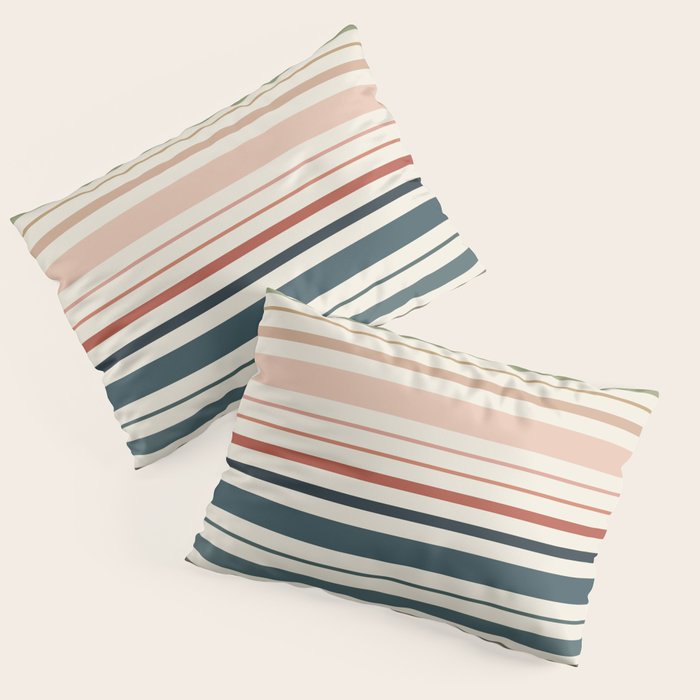 Green Boho Stripes Pillow Sham Gallery Image 3