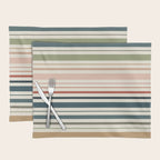 Green Boho Stripes Placemat Gallery Image 1