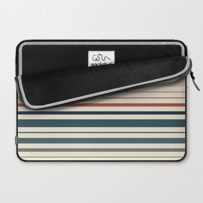 Green Boho Stripes Laptop Sleeve Gallery Image 2