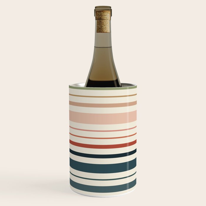 Green Boho Stripes Wine Chiller Gallery Image 2