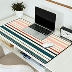 Green Boho Stripes Desk Mat Gallery Image 2