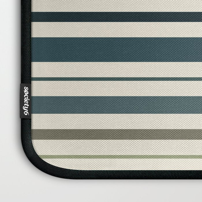 Green Boho Stripes Laptop Sleeve Gallery Image 3