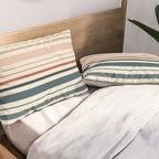 Green Boho Stripes Pillow Sham Gallery Image 2
