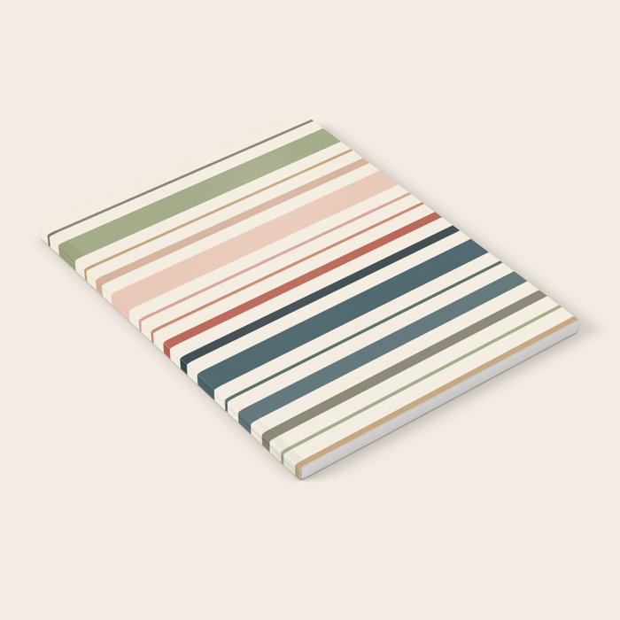 Green Boho Stripes Notebook Gallery Image 2