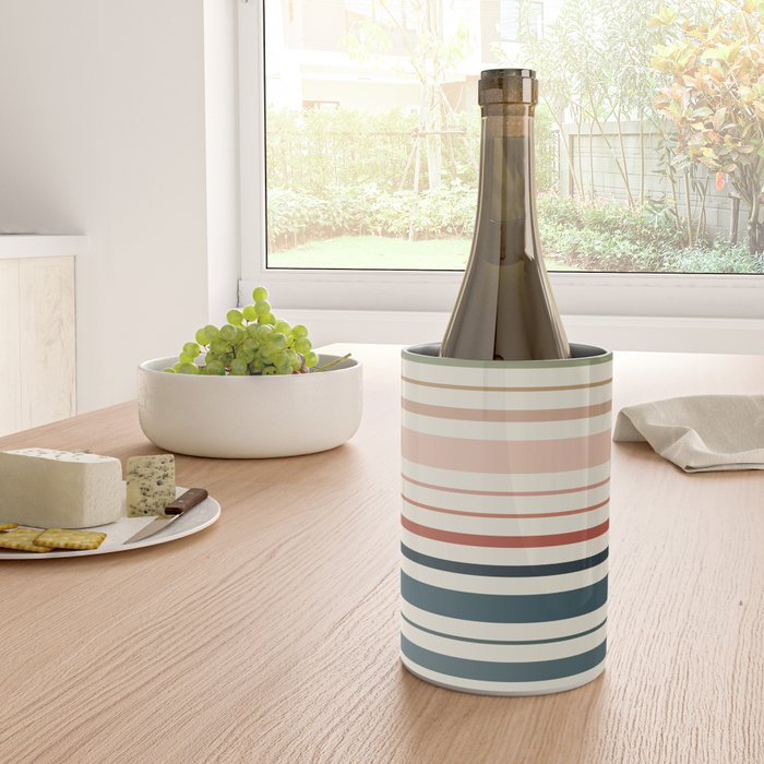 Green Boho Stripes Wine Chiller Gallery Image 4
