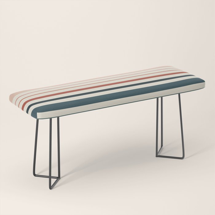 Green Boho Stripes Bench Gallery Image 1