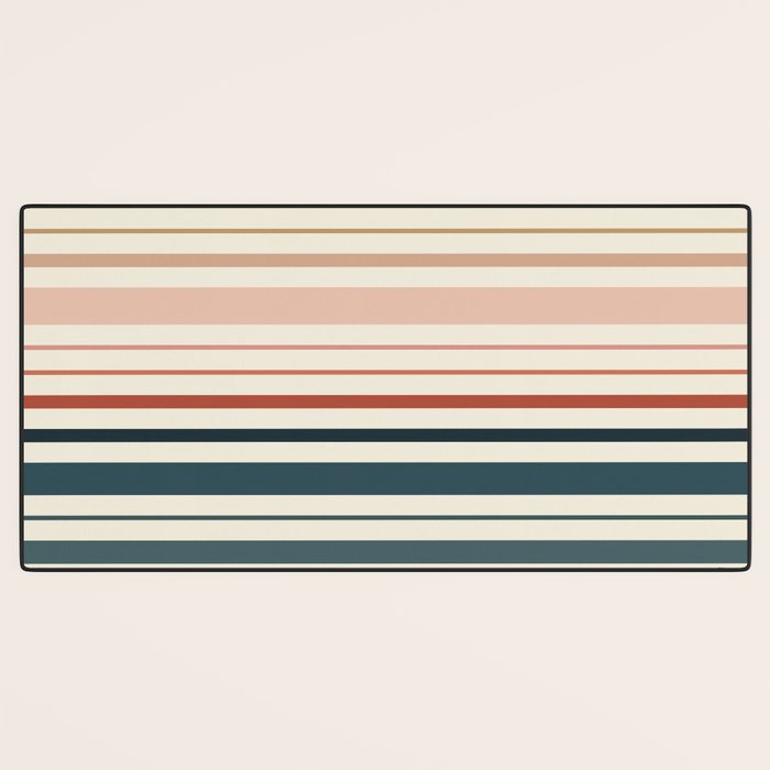 Green Boho Stripes Desk Mat Gallery Image 3