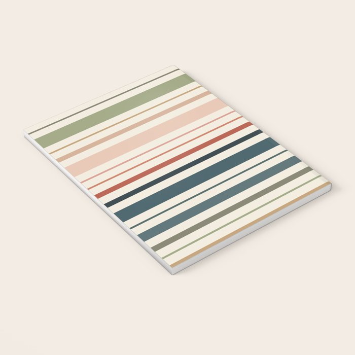 Green Boho Stripes Notebook Gallery Image 3