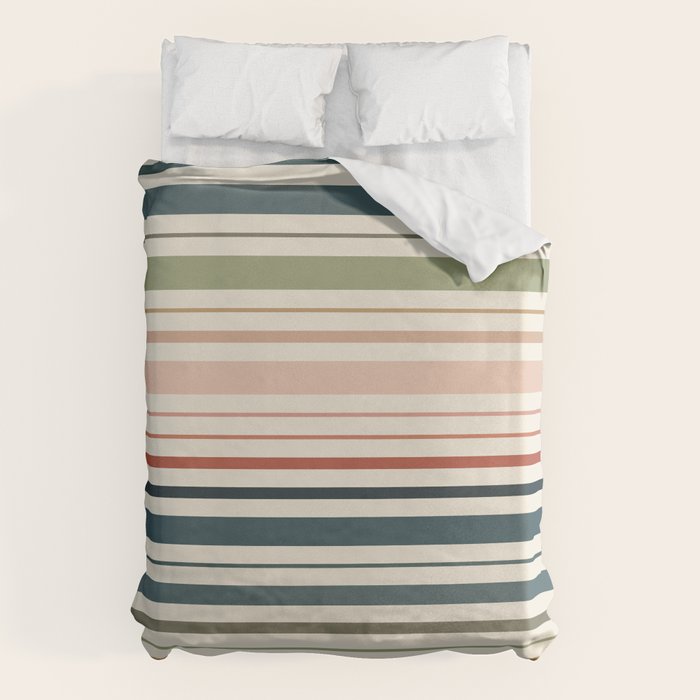 Green Boho Stripes Duvet Cover Gallery Image 6