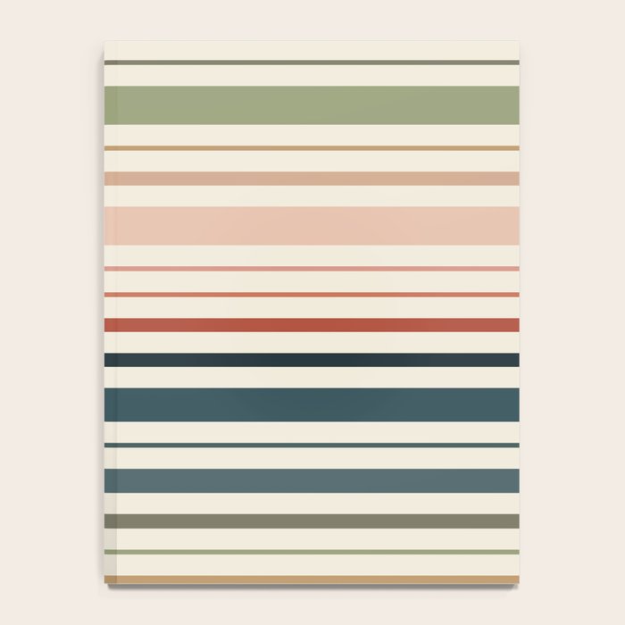Green Boho Stripes Notebook Gallery Image 4