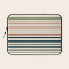 Green Boho Stripes Laptop Sleeve Gallery Image 1