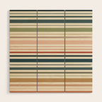Green Boho Stripes Wood Wall Art Gallery Image 1
