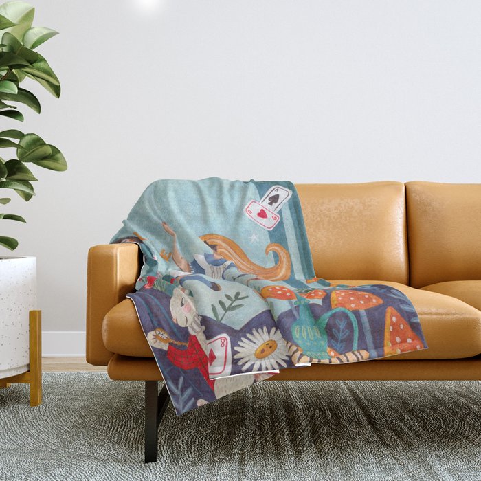 Alice in Wonderland Throw Blanket Gallery Image 1