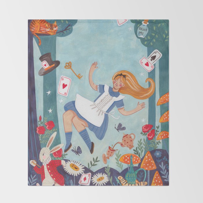 Alice in Wonderland Throw Blanket Gallery Image 2