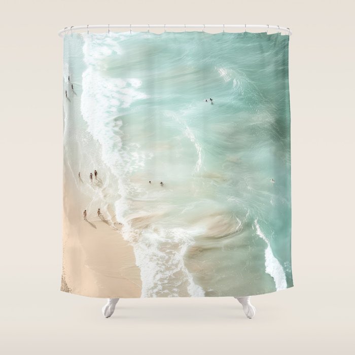 Soft Coastal Beach Scene Shower Curtain Gallery Image 1