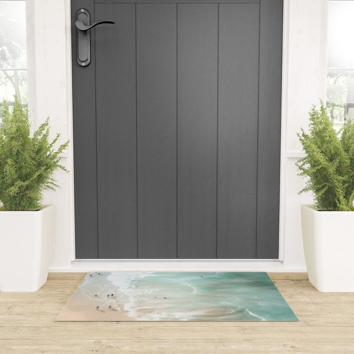 Soft Coastal Beach Scene Welcome Mat Gallery Image 3
