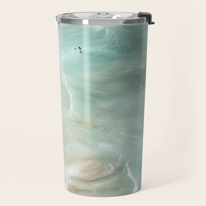 Soft Coastal Beach Scene Travel Mug Gallery Image 2