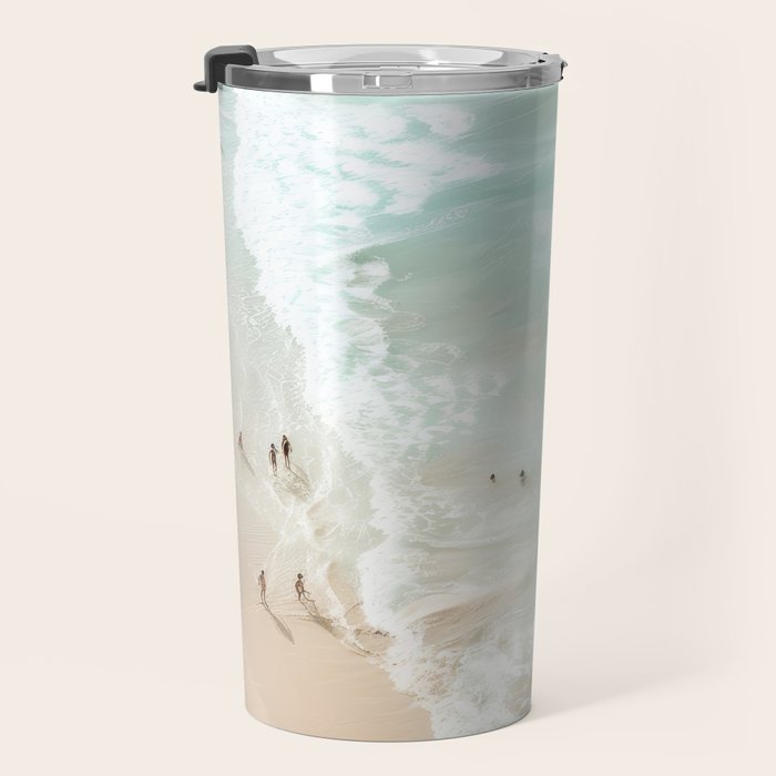 Soft Coastal Beach Scene Travel Mug Gallery Image 3