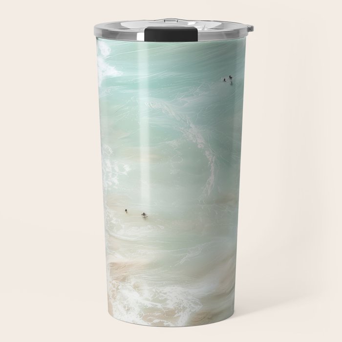 Soft Coastal Beach Scene Travel Mug Gallery Image 1