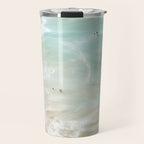 Soft Coastal Beach Scene Travel Mug Gallery Image 1