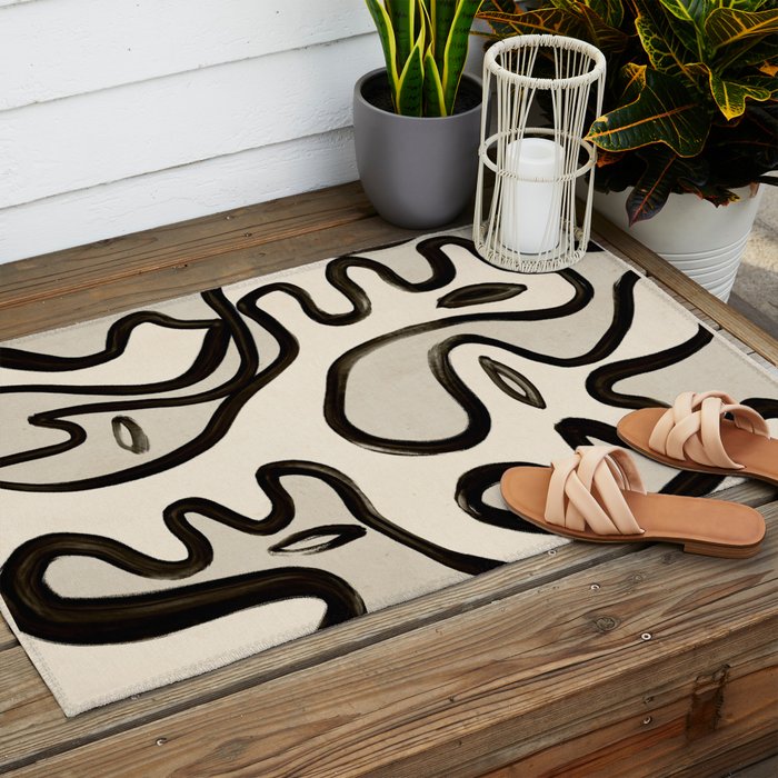 Abstract line art 249 Outdoor Rug Gallery Image 2