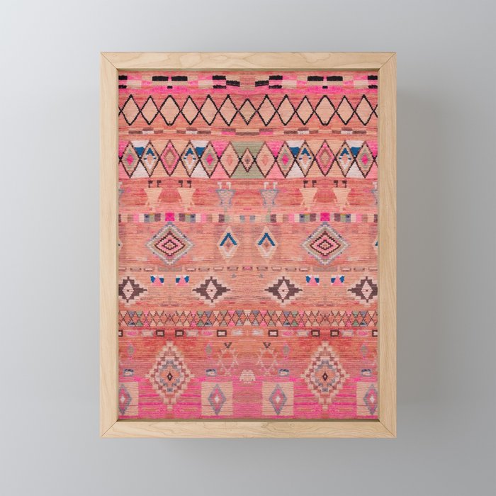 Traditional Moroccan Berber Rug Design Mini Art Print Gallery Image 1