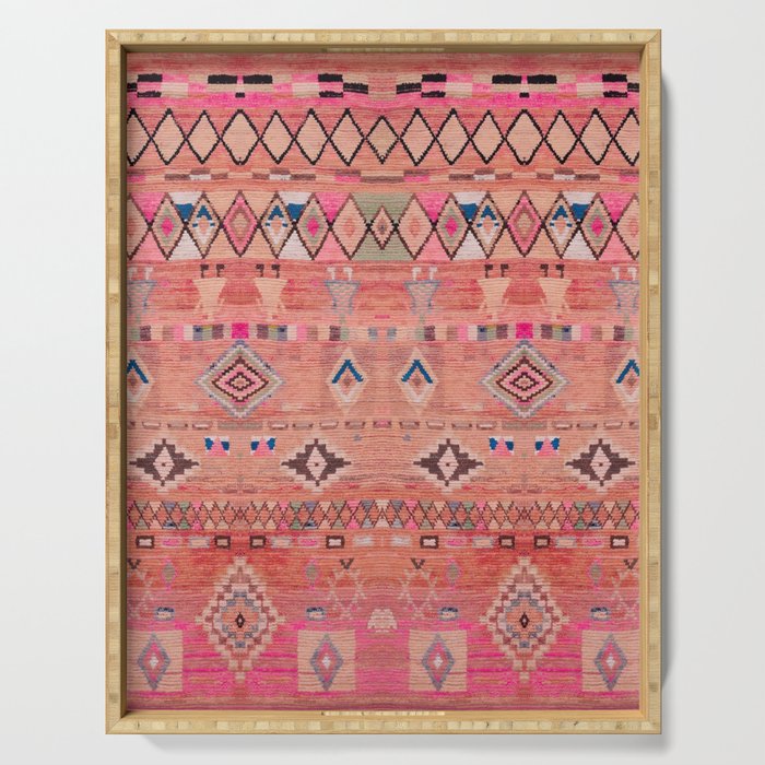 Traditional Moroccan Berber Rug Design Serving Tray Gallery Image 1
