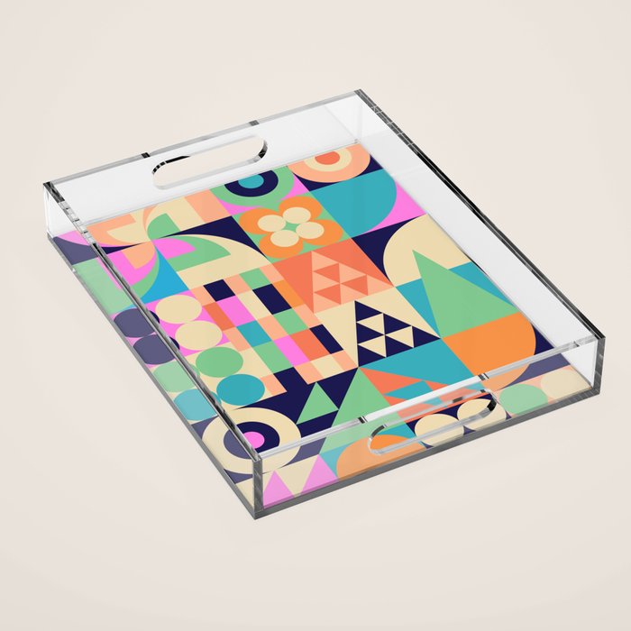 Retro Happy Geometric Combo Acrylic Tray Gallery Image 1