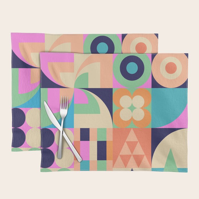 Retro Happy Geometric Combo Placemat Gallery Image 1