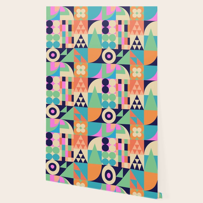 Retro Happy Geometric Combo Wallpaper Gallery Image 2