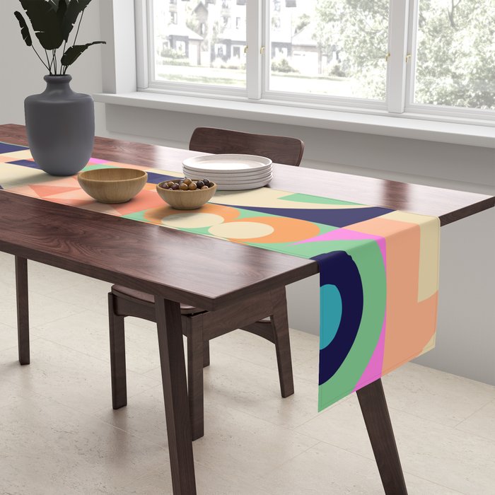 Retro Happy Geometric Combo Table Runner Gallery Image 2
