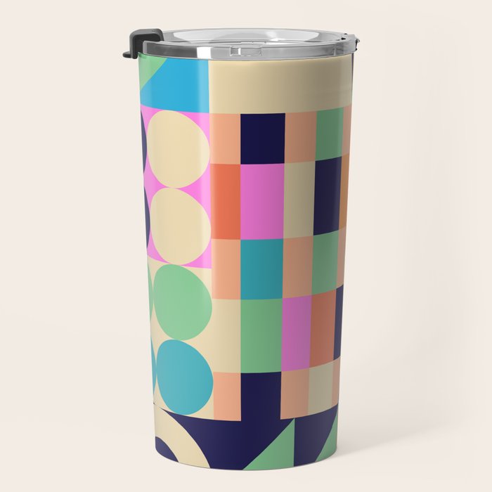 Retro Happy Geometric Combo Travel Mug Gallery Image 3