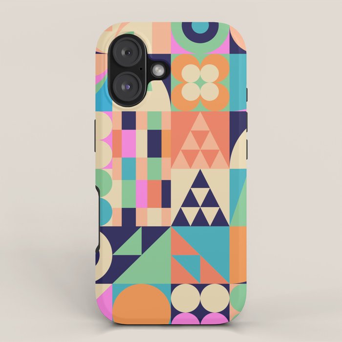 Retro Happy Geometric Combo iPhone Case Gallery Image 1
