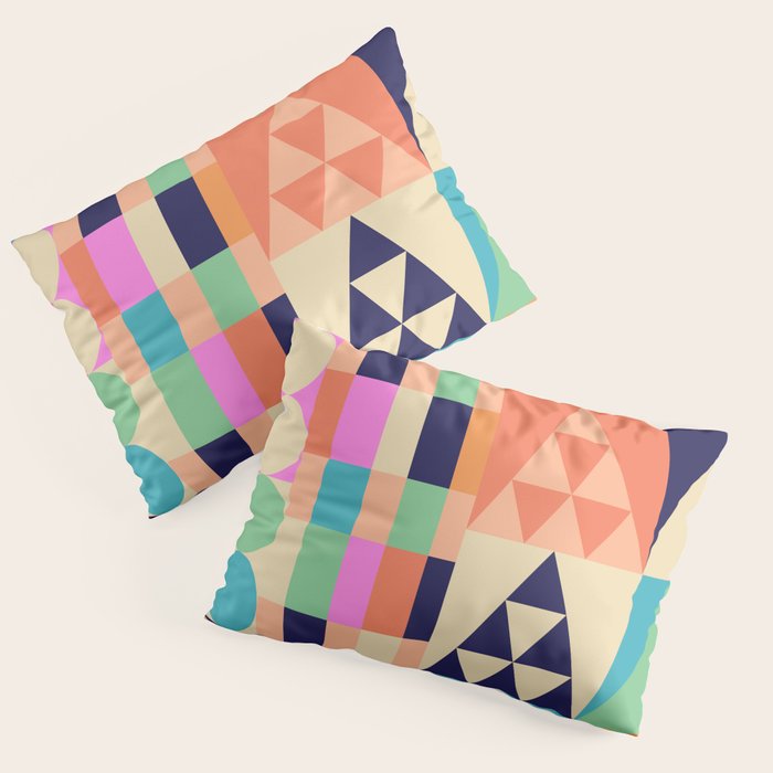 Retro Happy Geometric Combo Pillow Sham Gallery Image 3