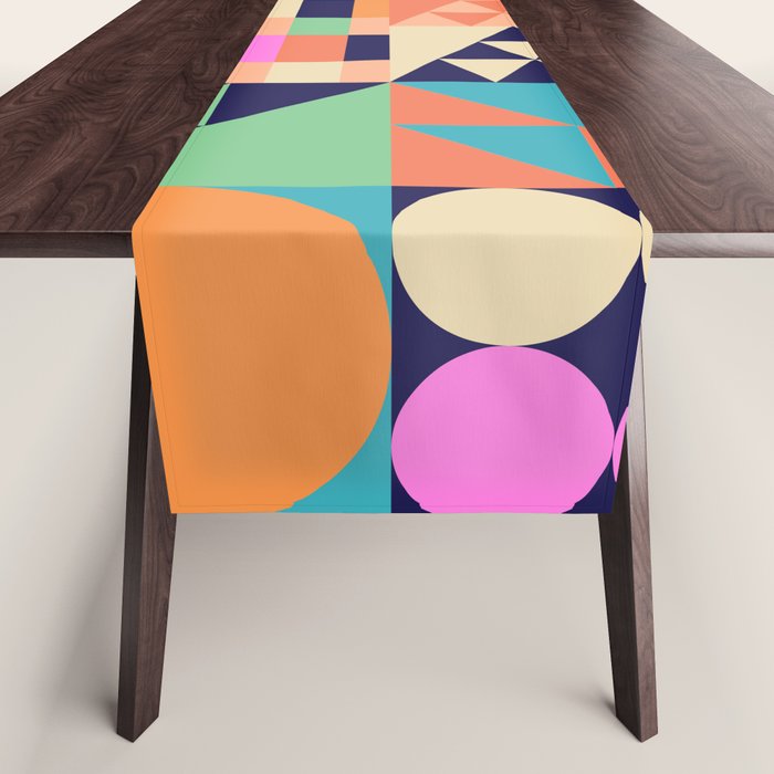 Retro Happy Geometric Combo Table Runner Gallery Image 1