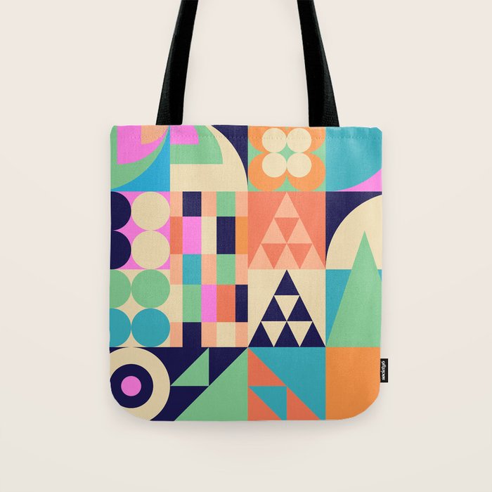 Retro Happy Geometric Combo Tote Bag Gallery Image 1