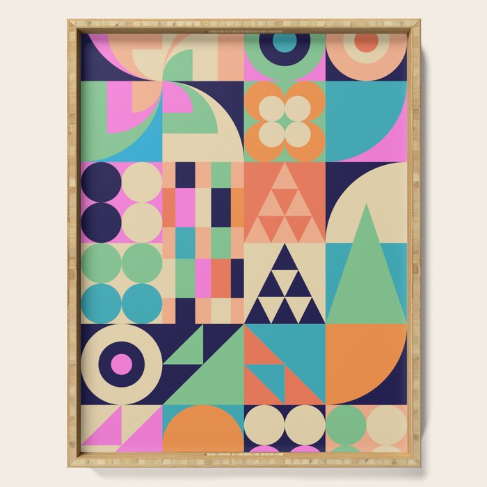 Retro Happy Geometric Combo Serving Tray Gallery Image 1
