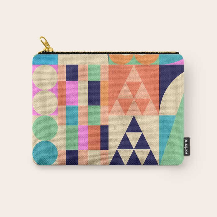 Retro Happy Geometric Combo Carry All Pouch Gallery Image 1