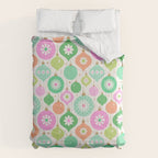 Happy Holidays Retro Ornaments - Pink & Green Comforter Gallery Image 6