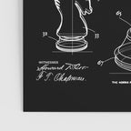 Chess King And Pieces Old Vintage Patent Drawing Print Poster Gallery Image 3