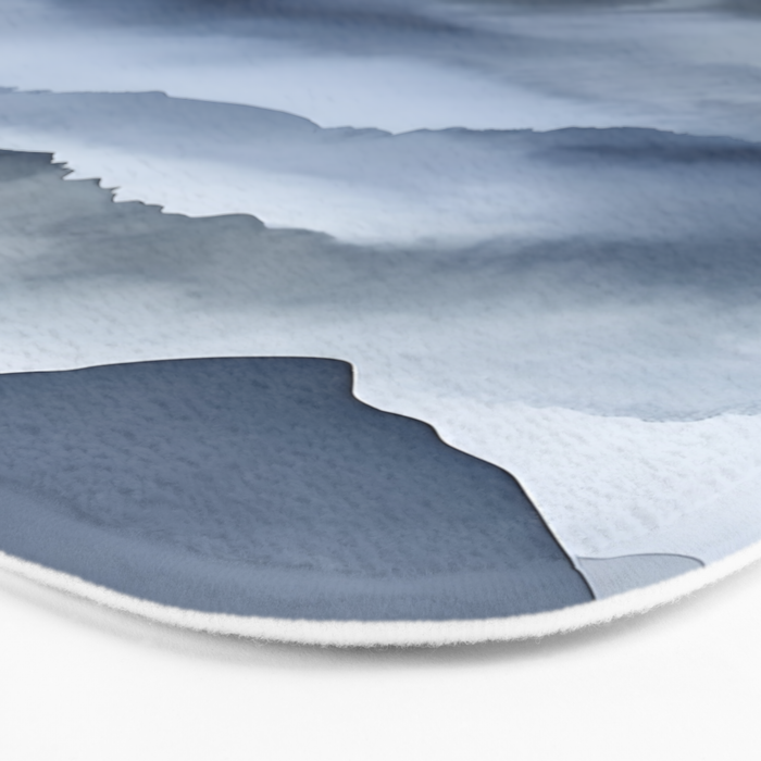 Foggy Mountains Wanderlust Blue Boho Bath Mat Gallery Image 3