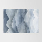 Foggy Mountains Wanderlust Blue Boho Rug Gallery Image 2