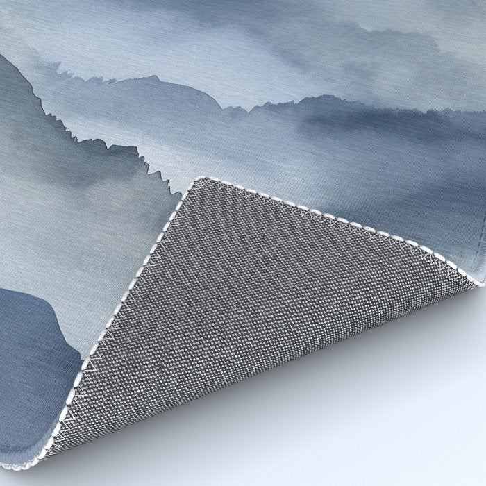 Foggy Mountains Wanderlust Blue Boho Rug Gallery Image 4
