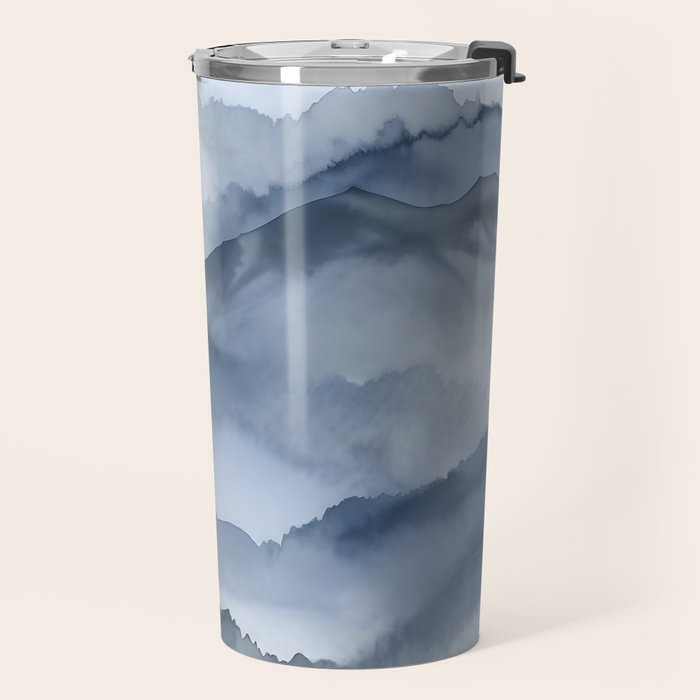Foggy Mountains Wanderlust Blue Boho Travel Mug Gallery Image 2