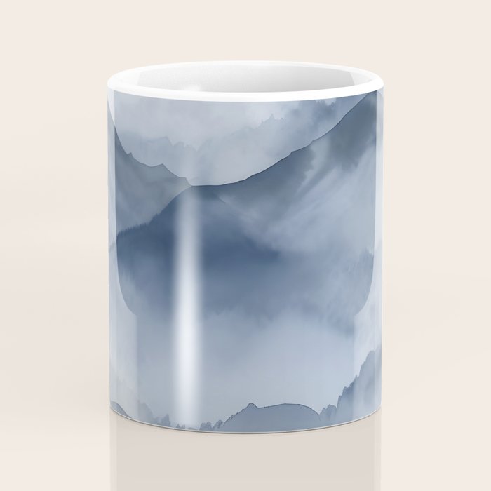 Foggy Mountains Wanderlust Blue Boho Coffee Mug Gallery Image 4