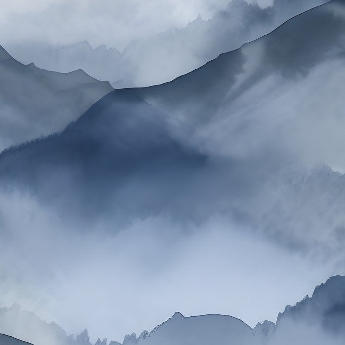 Foggy Mountains Wanderlust Blue Boho Coffee Mug Gallery Image 2