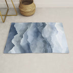 Foggy Mountains Wanderlust Blue Boho Rug Gallery Image 1