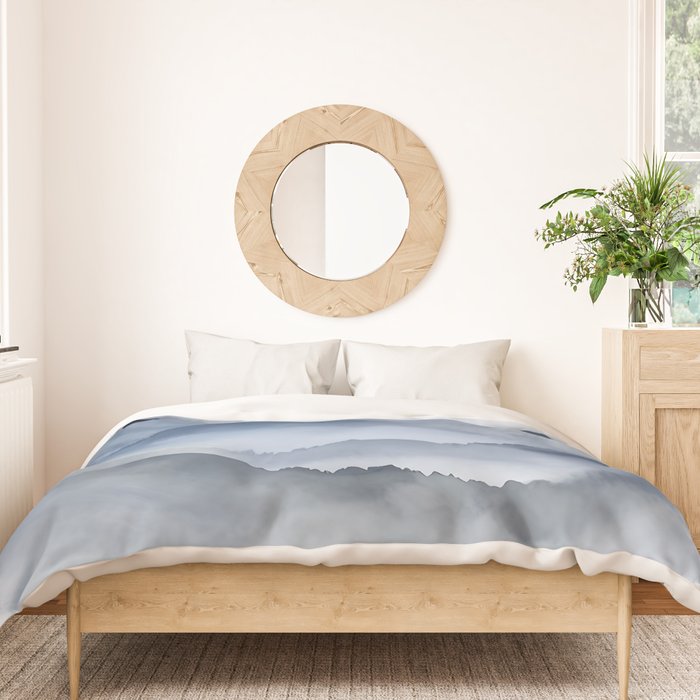 Foggy Mountains Wanderlust Blue Boho Duvet Cover Gallery Image 3