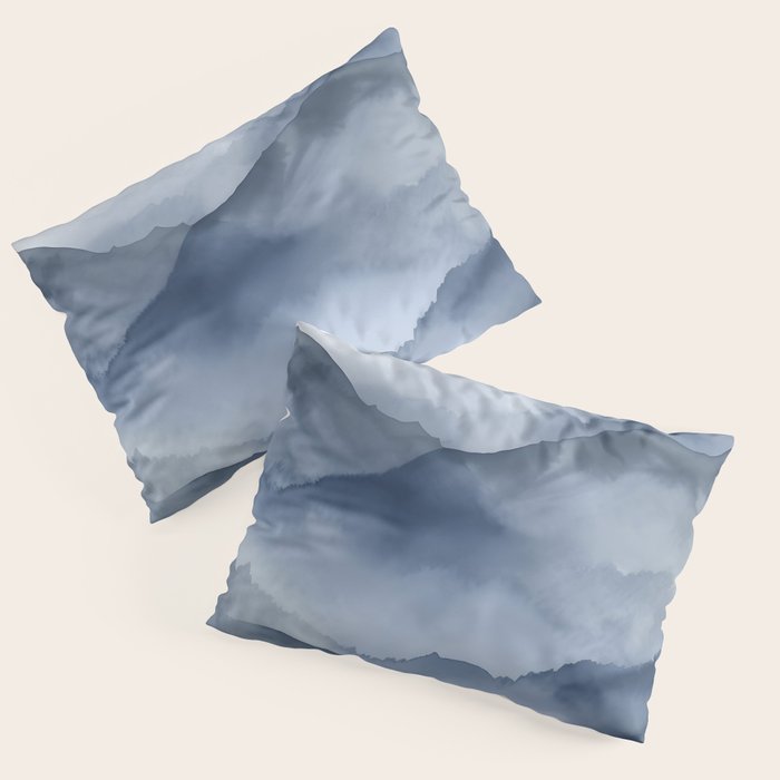 Foggy Mountains Wanderlust Blue Boho Pillow Sham Gallery Image 3